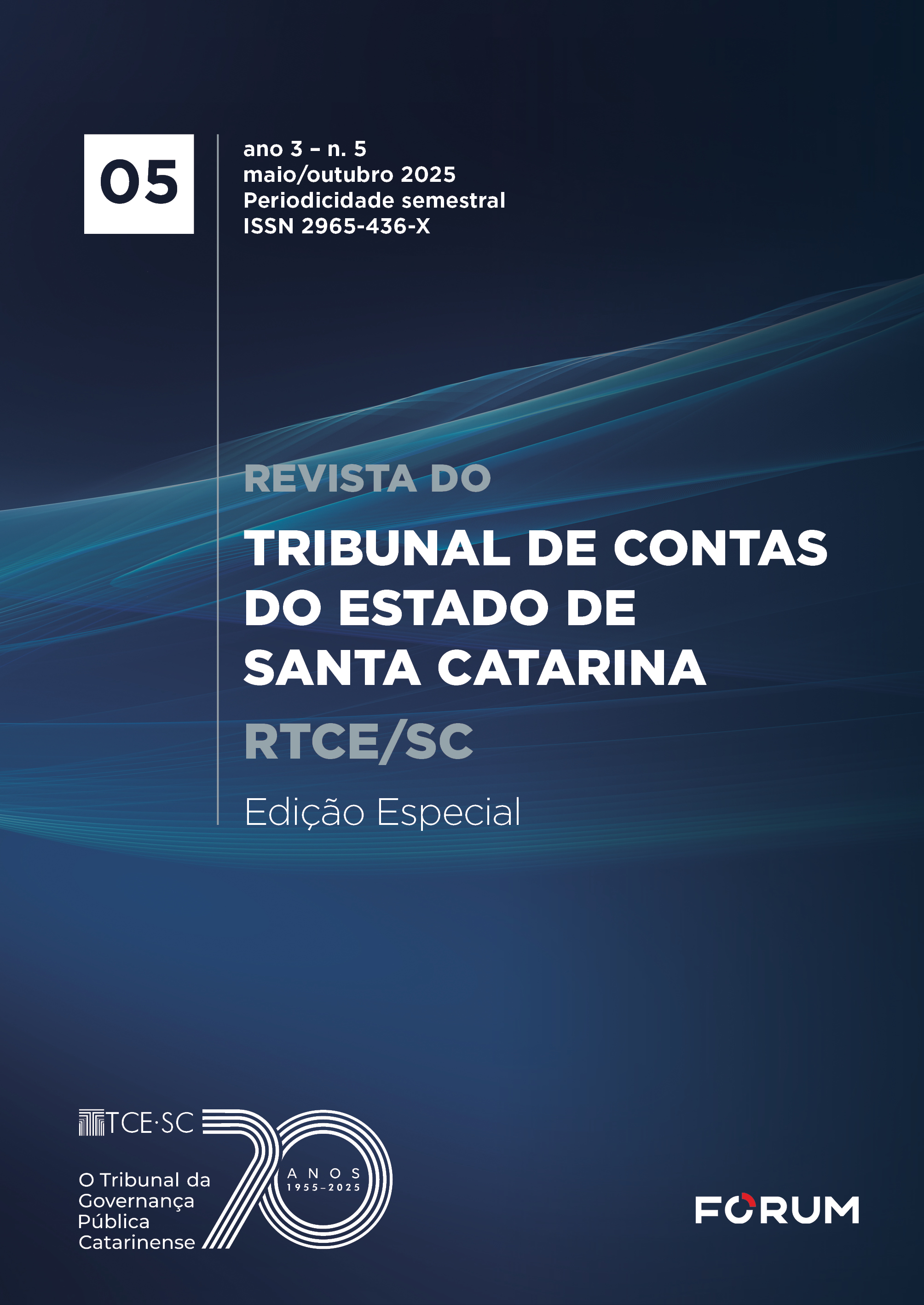Capa comemorativa da 5ª Edição da Revista do Tribunal de Contas do Estado de Santa Catarina