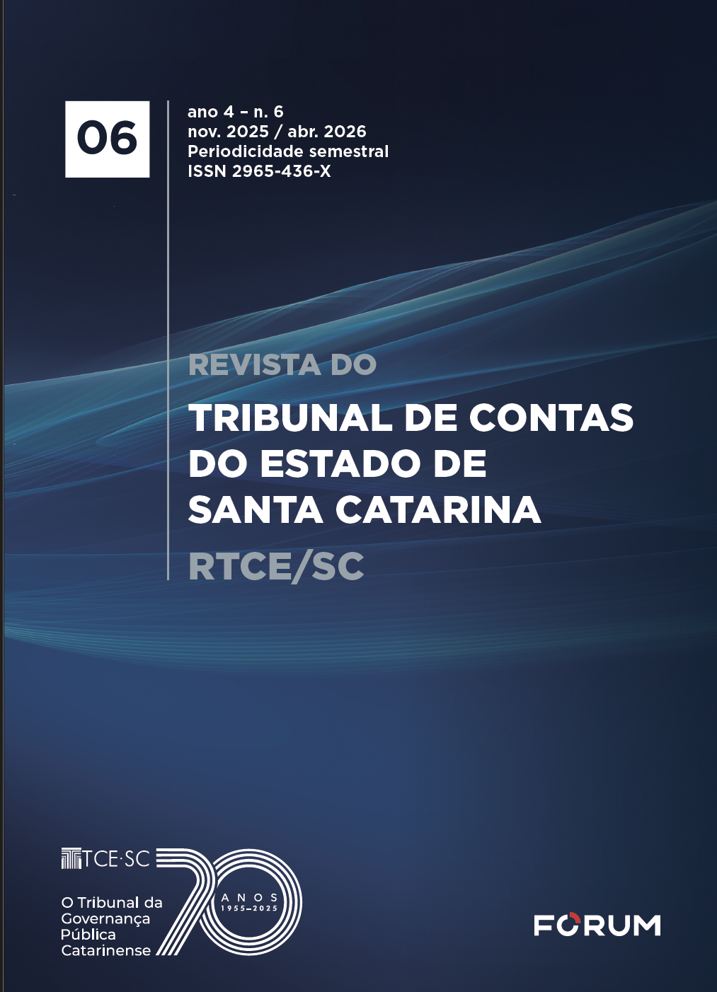 Capa da 6ª Edição da Revista do Tribunal de Contas do Estado de Santa Catarina